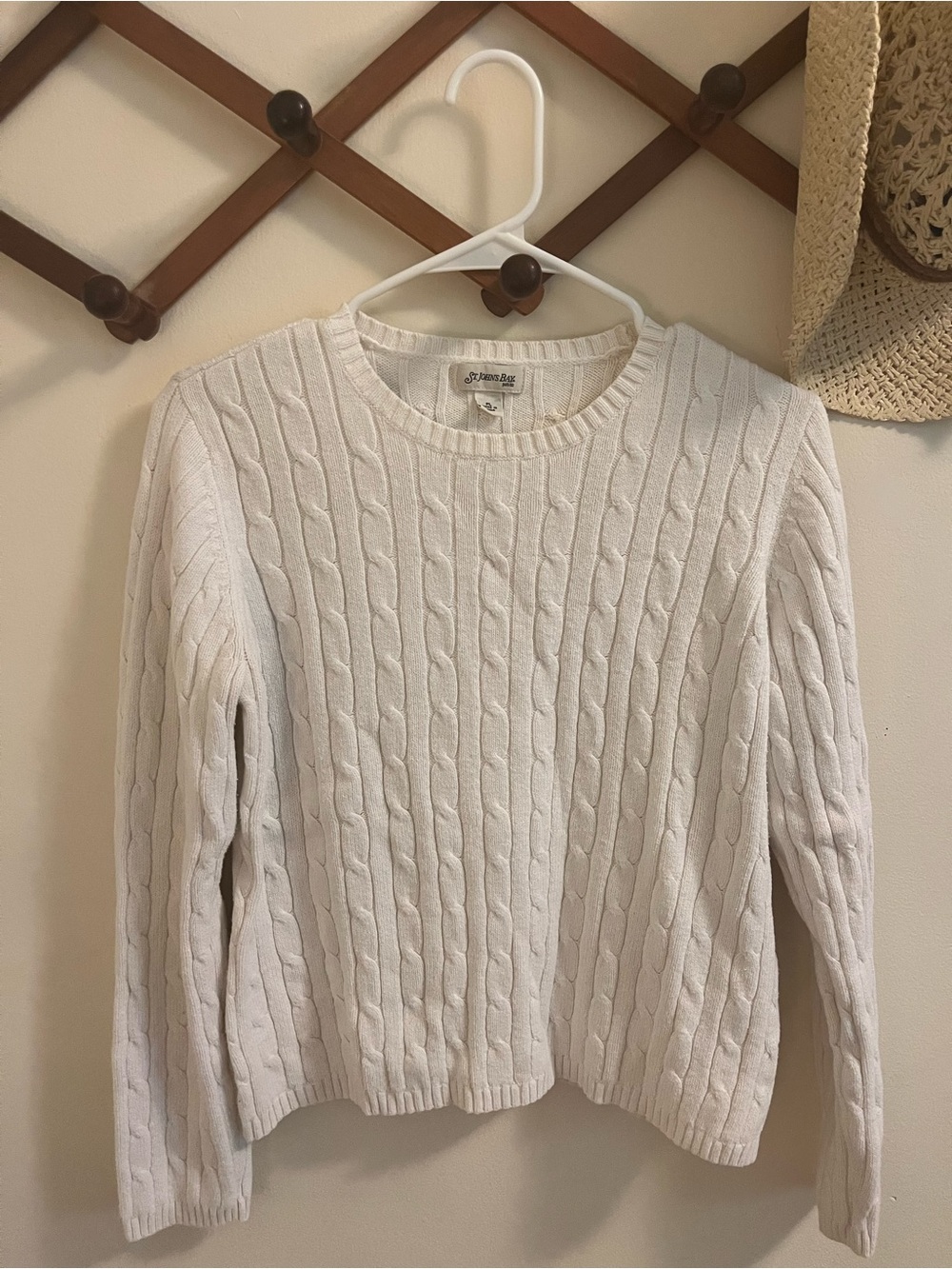 St. John's Bay Cream Cable Knit Crewneck Sweater